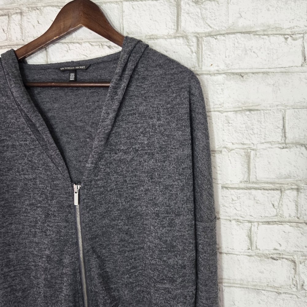Victoria's Secret full zip *like new* gray hoodie - Picture 3 of 13